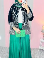 شلوار بگ پلیسه ساتن دامنی ترک - Image 5